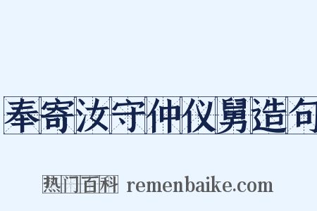 奉寄汝守仲仪舅造句是什么意思的图片